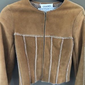 Chanel, Identification Jacket Tan Suede Size 36